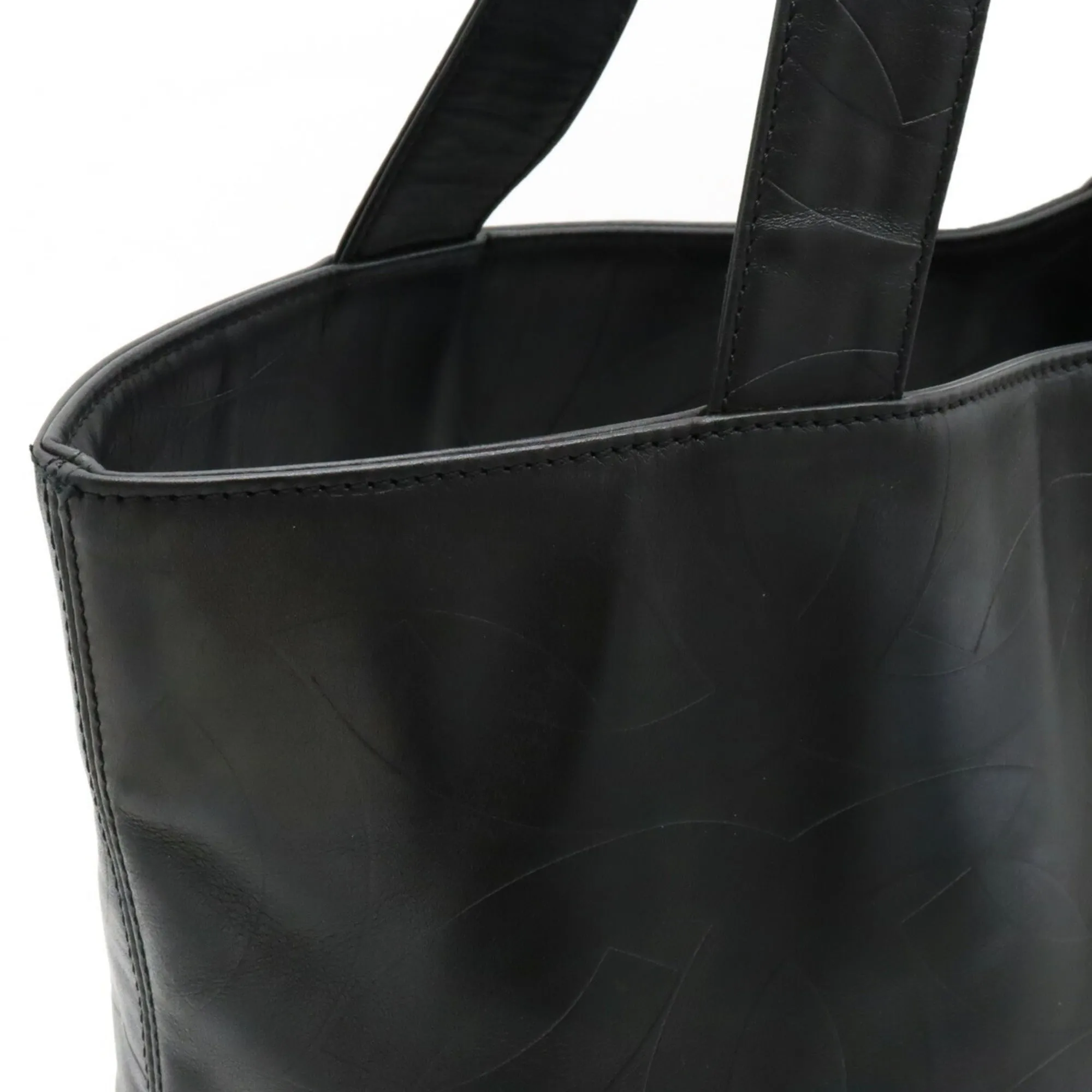 CHANEL Cocomark Tote Bag Shoulder Leather Black
