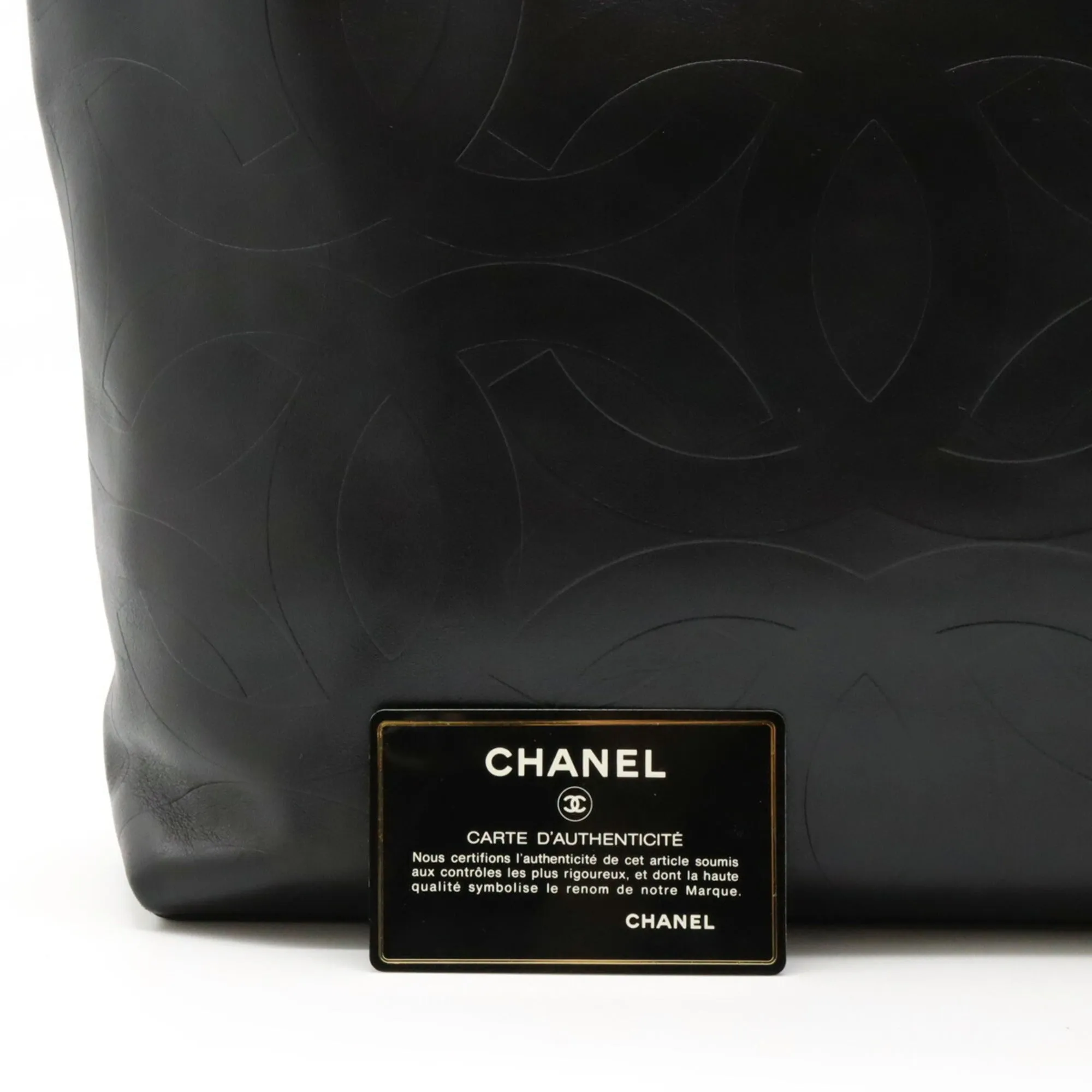 CHANEL Cocomark Tote Bag Shoulder Leather Black