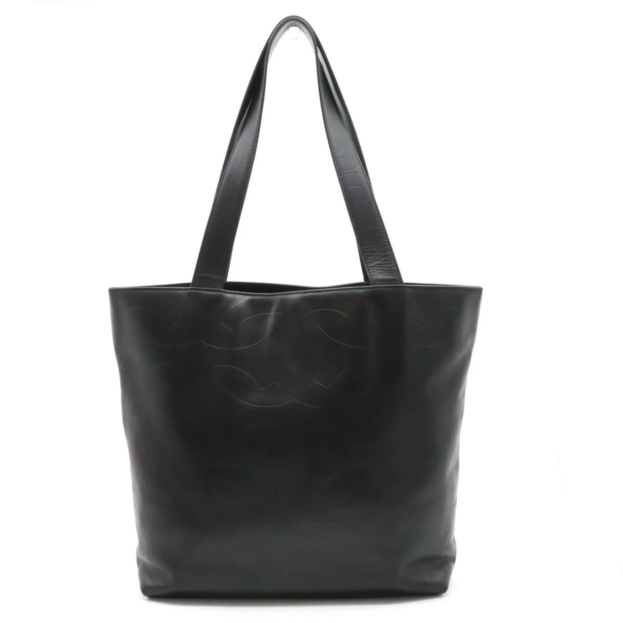 CHANEL Cocomark Tote Bag Shoulder Leather Black