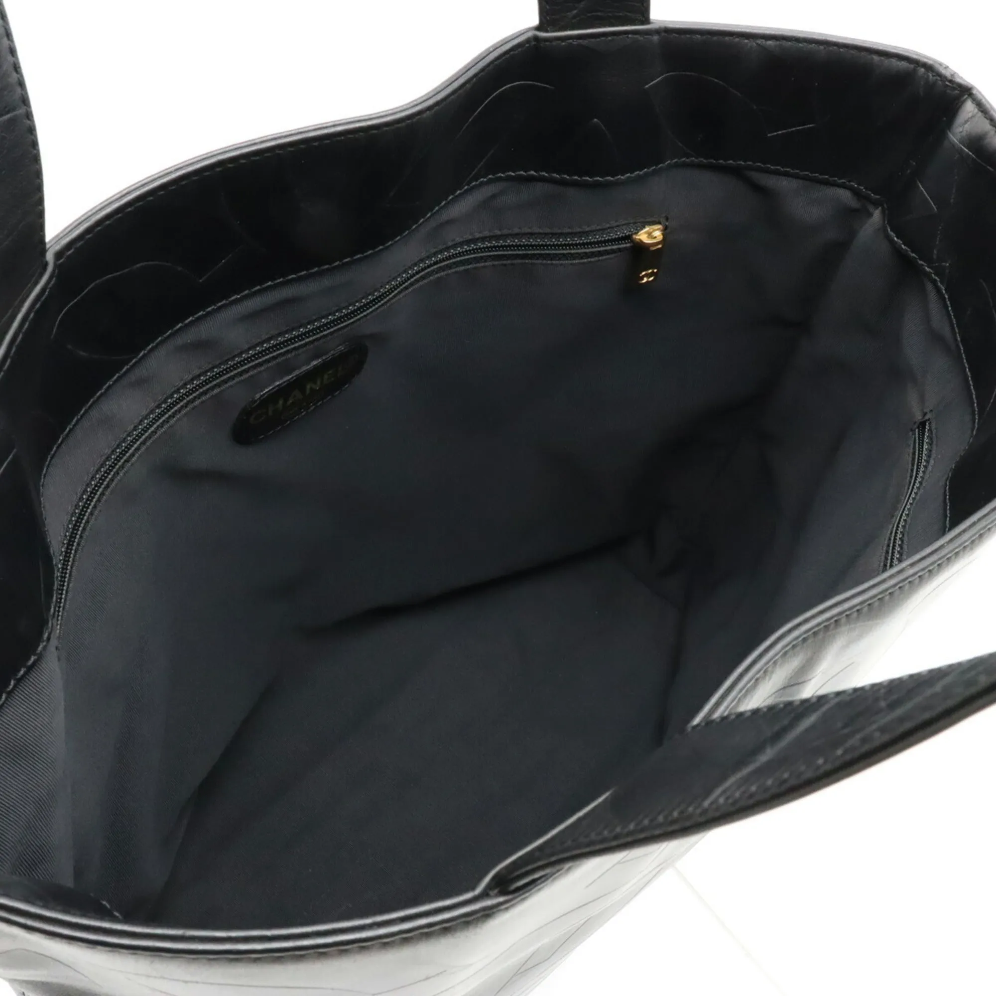 CHANEL Cocomark Tote Bag Shoulder Leather Black