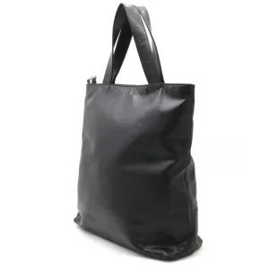 CHANEL here mark type push tote bag large shoulder leather black