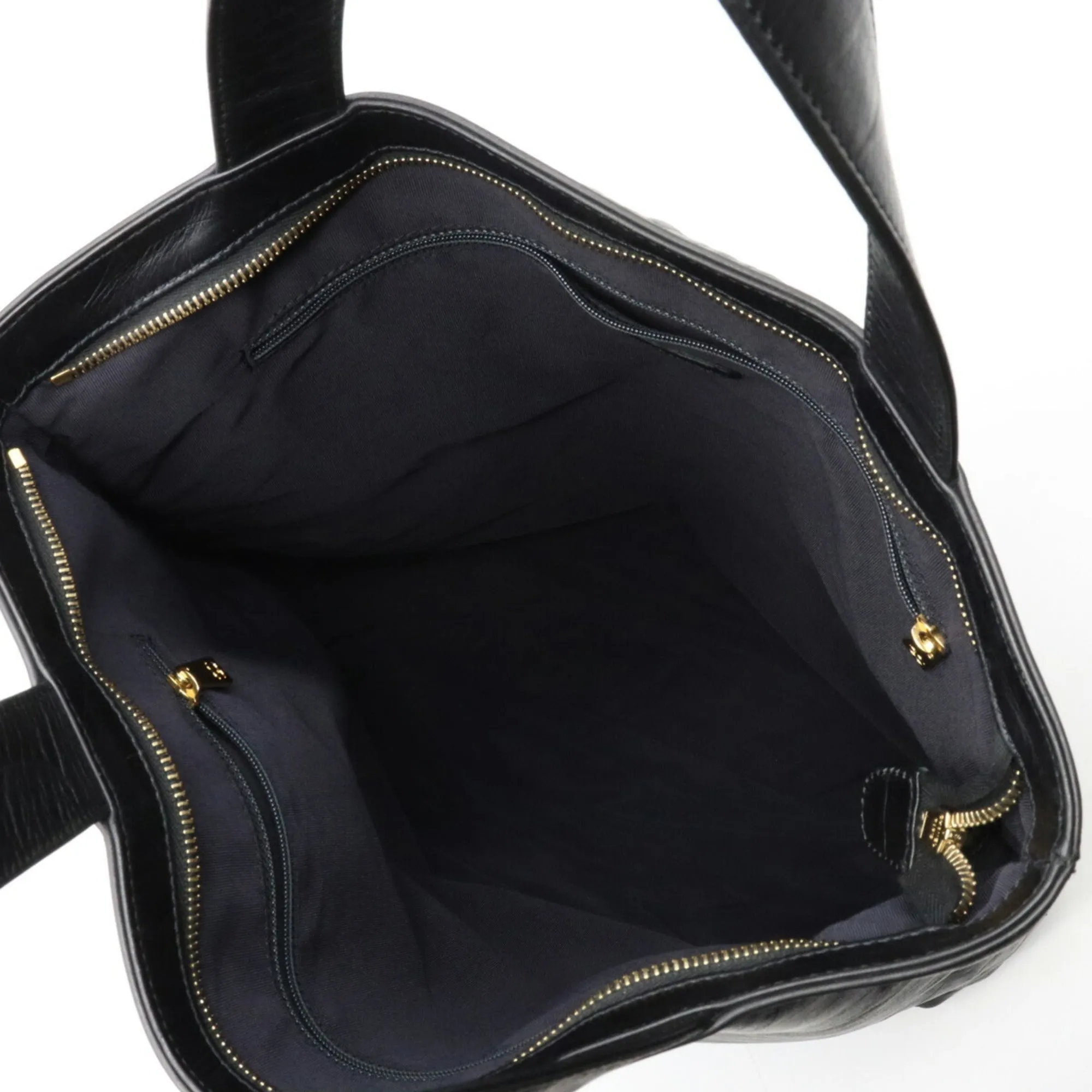 CHANEL here mark type push tote bag large shoulder leather black