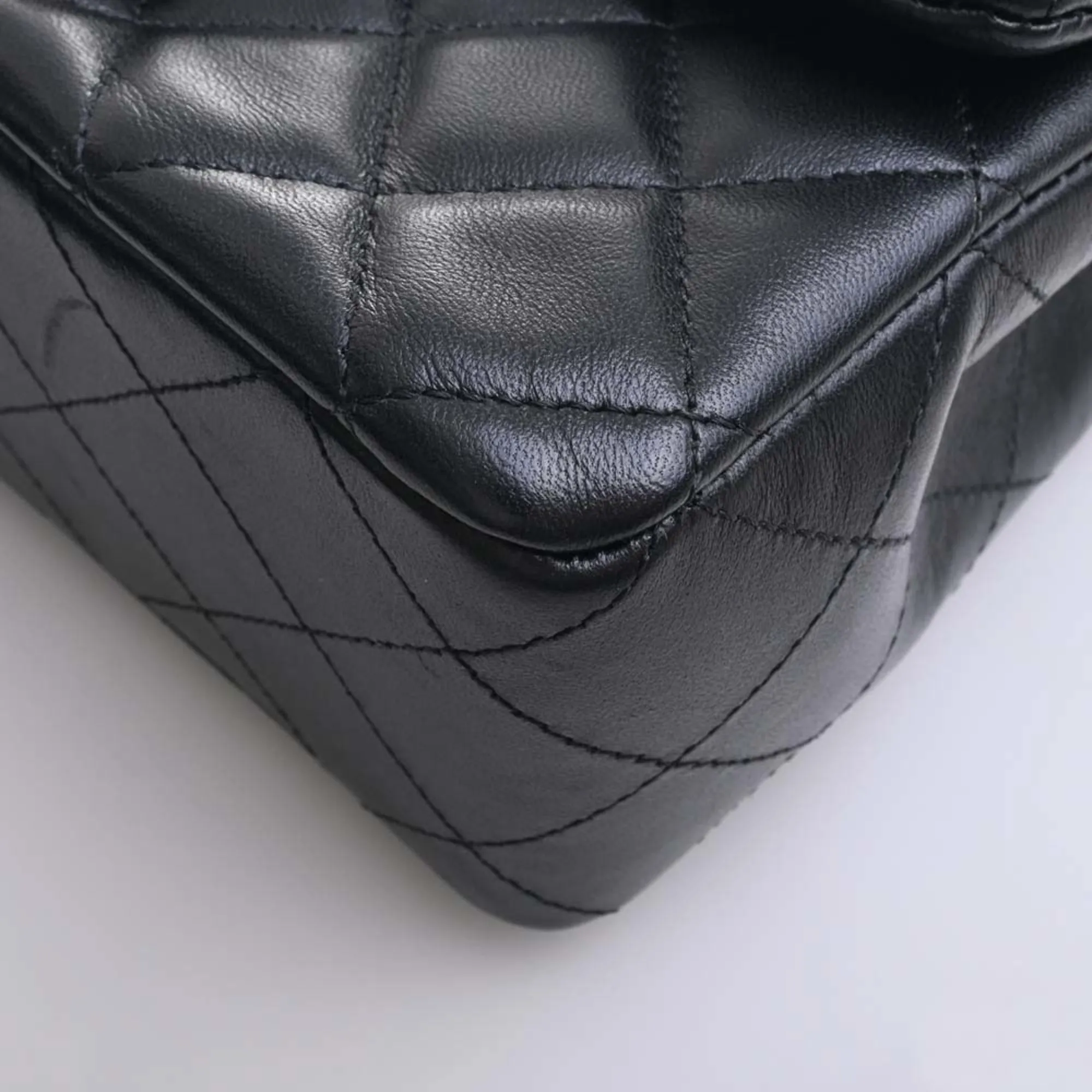 CHANEL Lambskin Matelasse Coco Mark Chain Shoulder Bag Black Ladies
