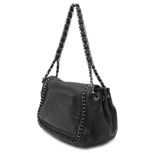 CHANEL luxury line here mark shoulder bag chain leather black