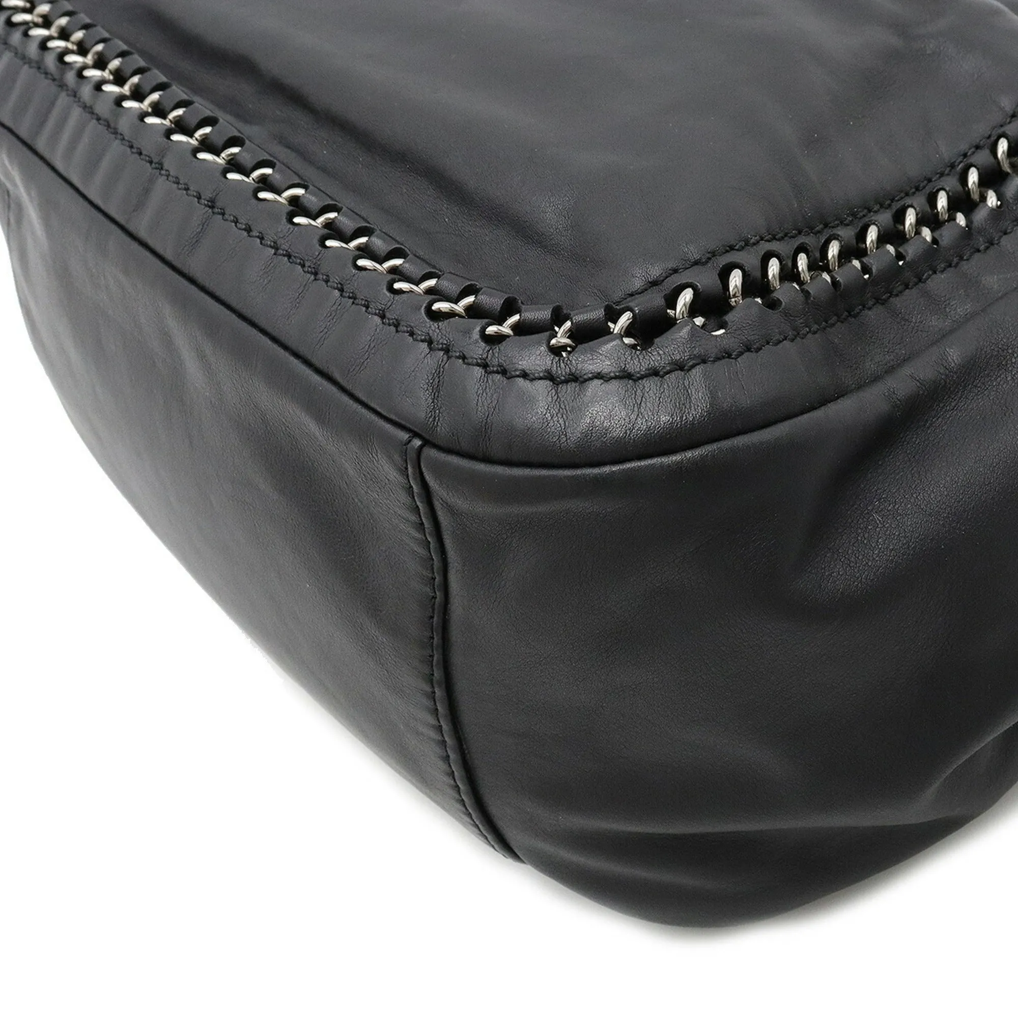 CHANEL luxury line here mark shoulder bag chain leather black
