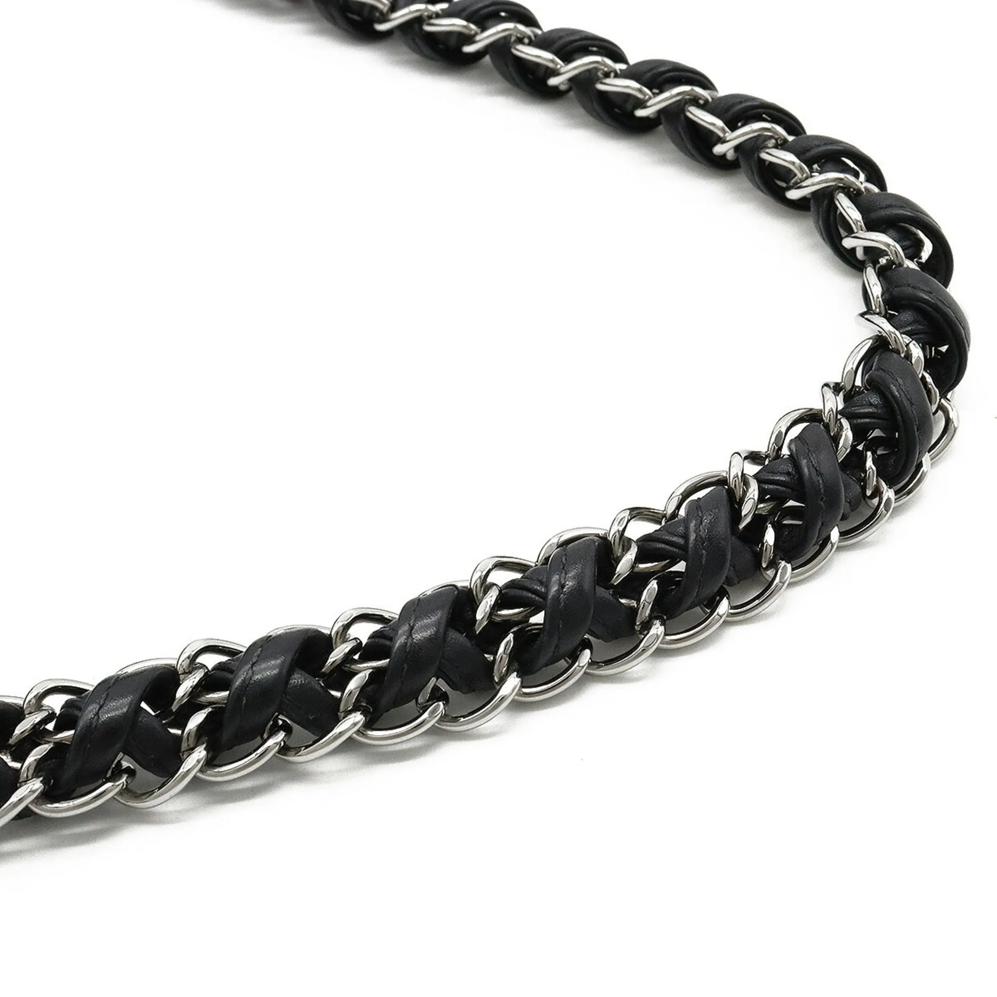 CHANEL luxury line here mark shoulder bag chain leather black