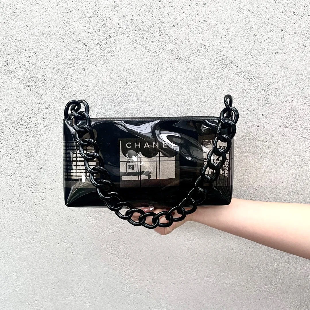 Chanel Plastic Chain Vinyl Pouch