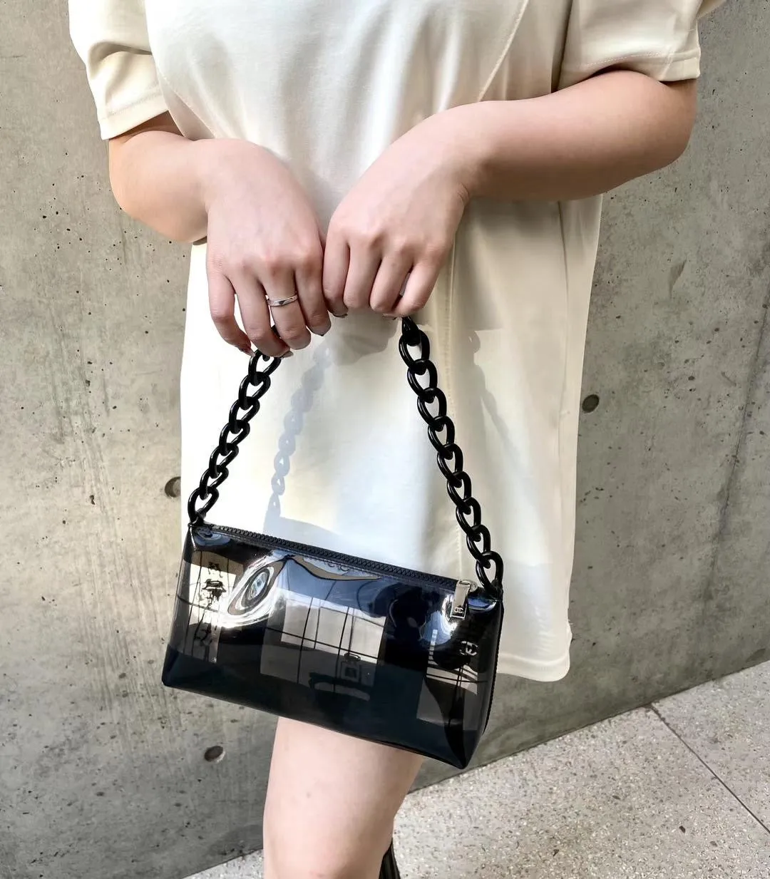 Chanel Plastic Chain Vinyl Pouch