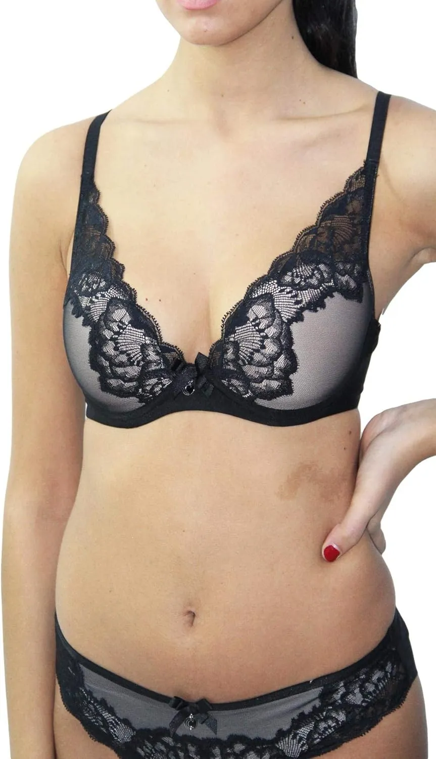 Chantelle Women's 6762 Orangerie Underwire Lace Plunge Bra