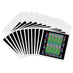 Charles Rennie Mackintosh Tulip Design - Greeting Cards, 6 x 6 inches, set of 12 (gc_219142_2)