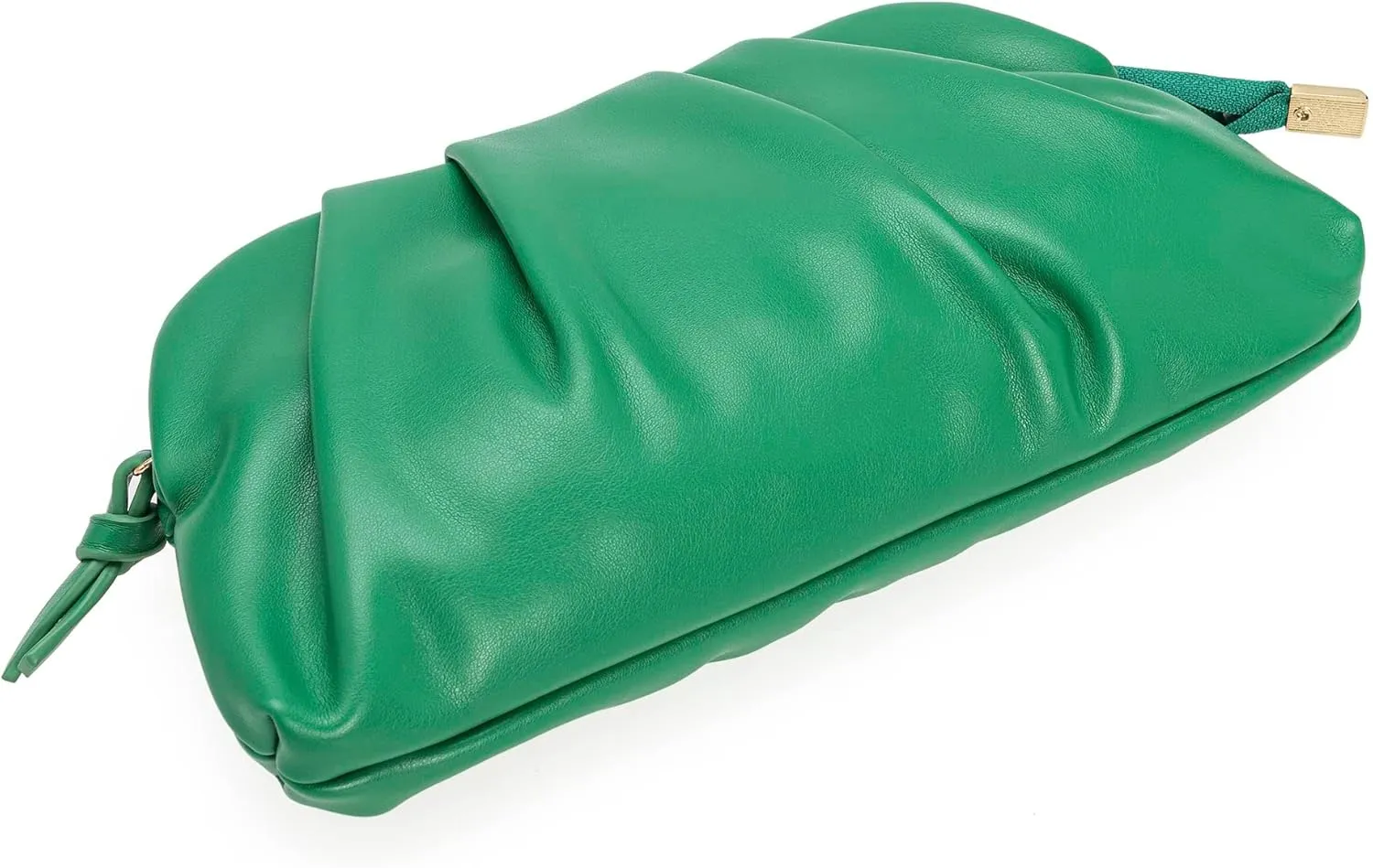 CHARMING TAILOR Chic Soft Vegan Leather Clutch Bag Dressy Pleated PU Evening Purse for Women