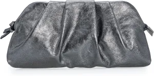 CHARMING TAILOR Chic Soft Vegan Leather Clutch Bag Dressy Pleated PU Evening Purse for Women