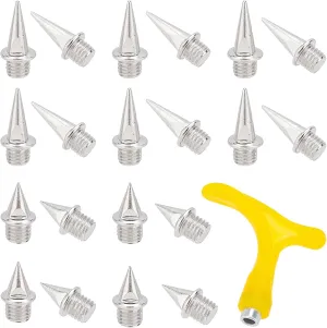 CHGCRAFT 100Pcs Spike Replacement for Track Shoes 3/4 Inch with Spike Wrench for Cross Country, Golf, Hiking, Sprint, Sports, Short Running Track Shoes