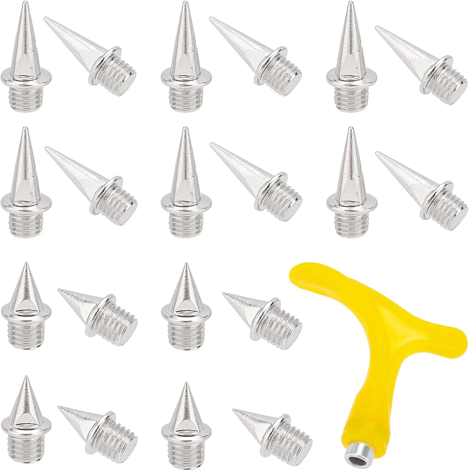 CHGCRAFT 100Pcs Spike Replacement for Track Shoes 3/4 Inch with Spike Wrench for Cross Country, Golf, Hiking, Sprint, Sports, Short Running Track Shoes