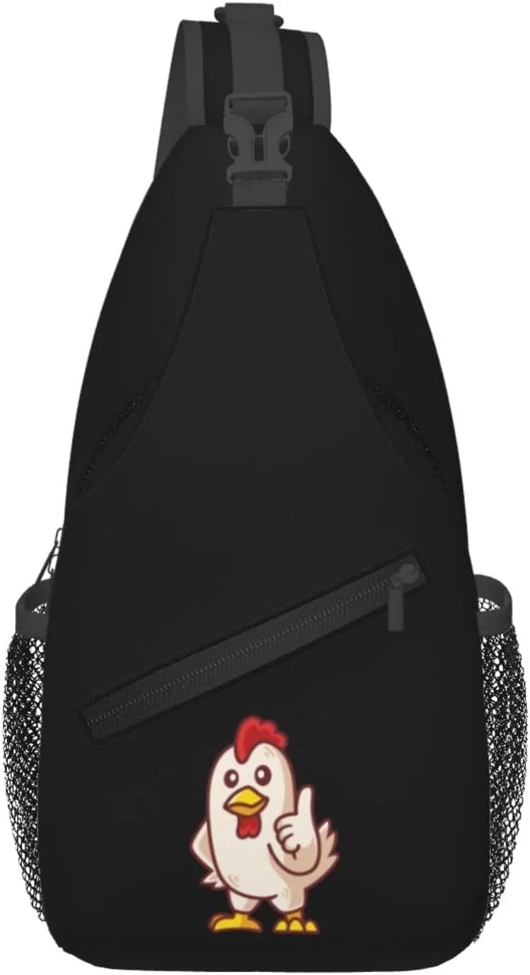 Chick Gives A Thumbs Up Crossbody Bags For Women Men Chest Backpack Gym Shoulder Bag Travel Outdoor Sports Casual Crossbody Bags