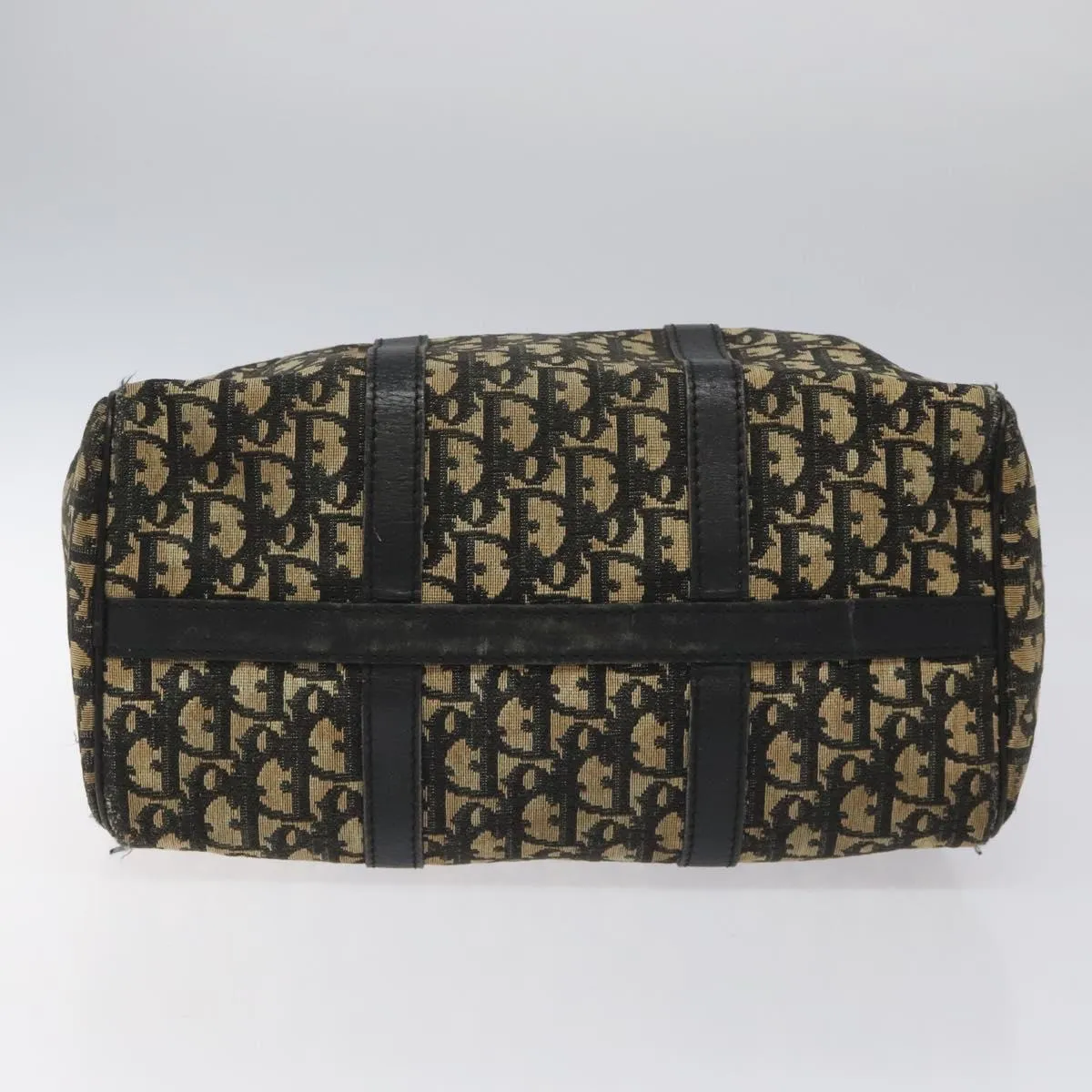 Christian Dior Trotter Canvas Boston Bag Black Auth EC626