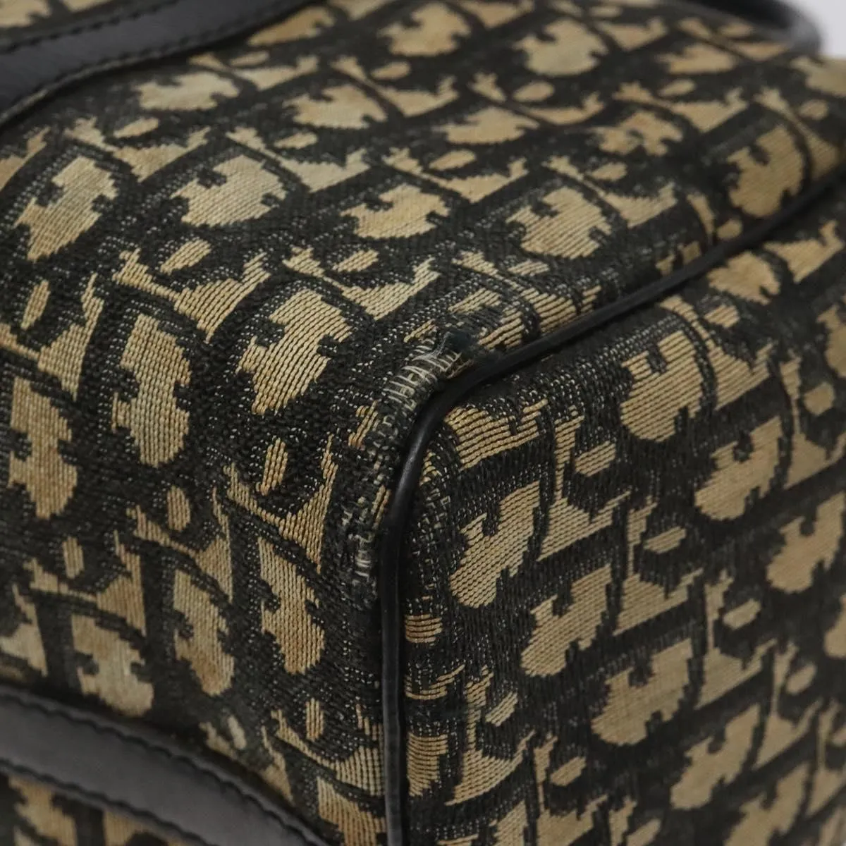 Christian Dior Trotter Canvas Boston Bag Black Auth EC626