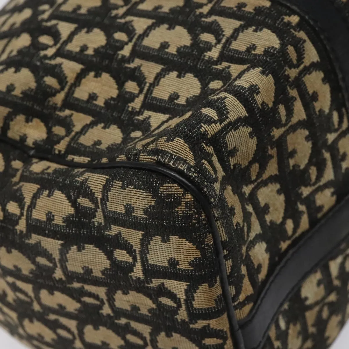 Christian Dior Trotter Canvas Boston Bag Black Auth EC626
