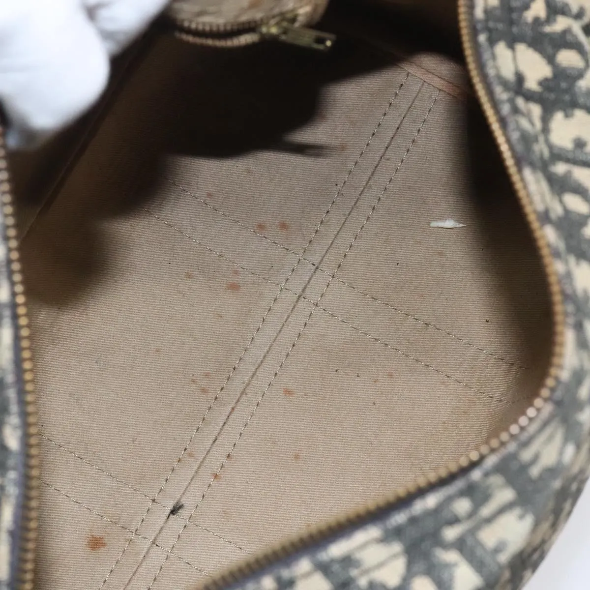 Christian Dior Trotter Canvas Boston Bag Black Auth EC626