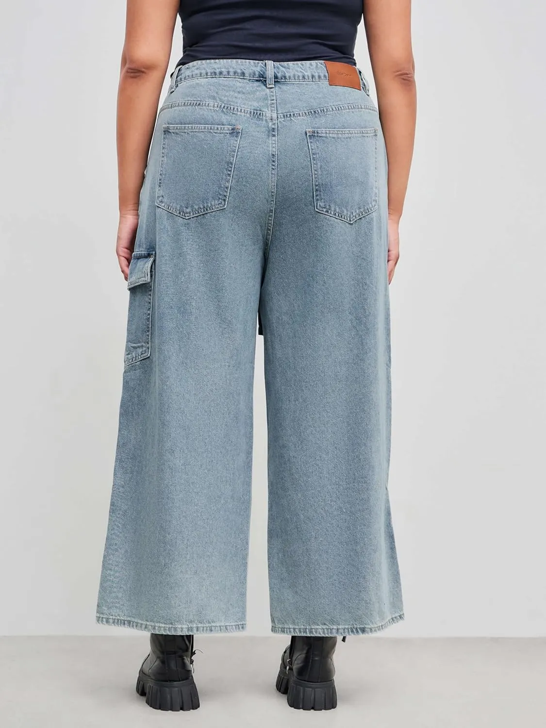 CIDER Baggy Jeans for Women Low Waisted Wide Straight Leg Bow Jeans Denim Pants