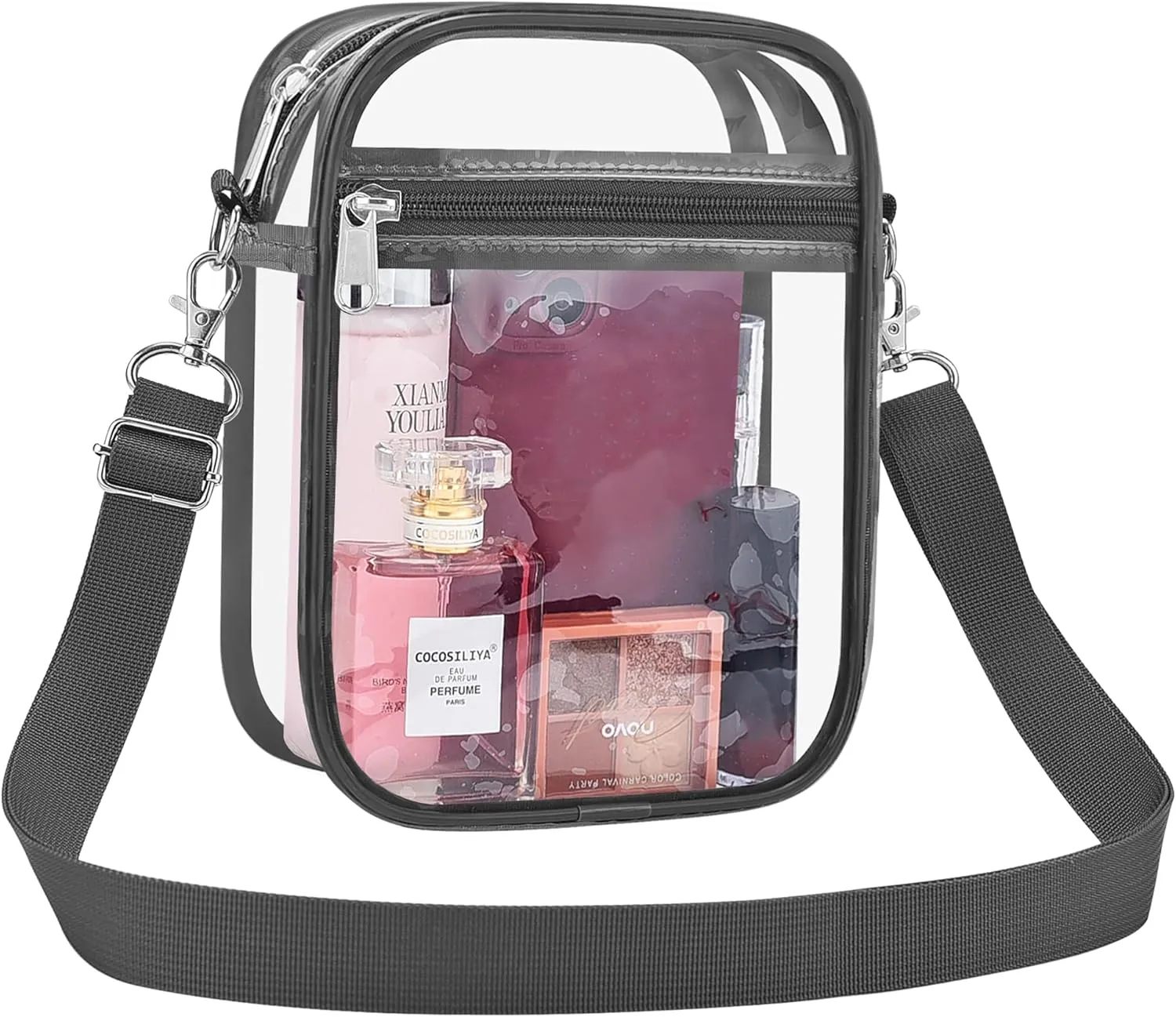 Clear Bag for Stadium Events Men&Women Clear Crossbody Bag Stadium Approved Clear Purse Bag Waterproof Clear Bag