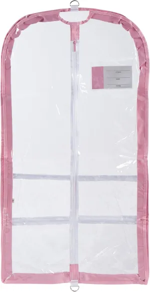 Clear Plastic Garment Bag with Pockets for Dance Competitions Danshuz - Pink
