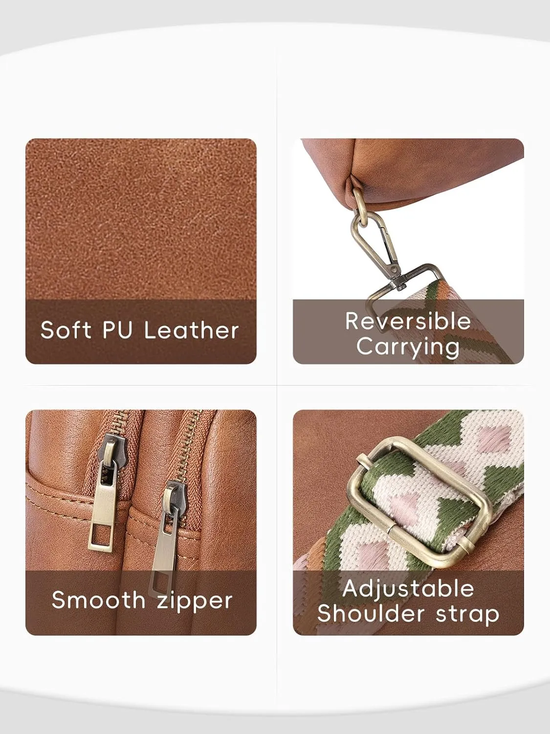 CLUCI Crossbody Bags for Women - Sling Backpack Travel Bag in Leather