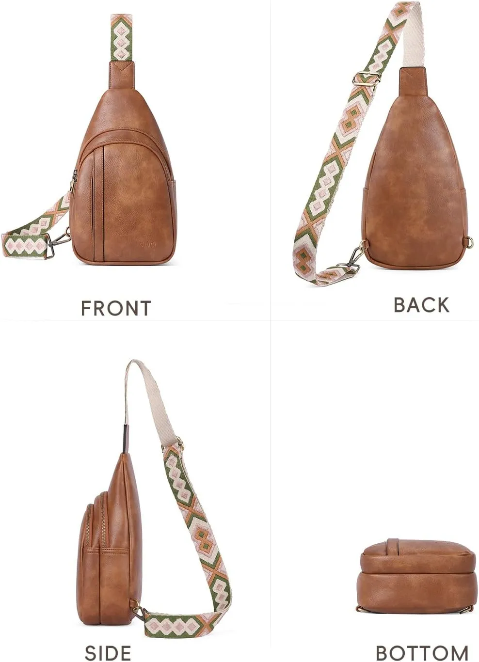 CLUCI Crossbody Bags for Women - Sling Backpack Travel Bag in Leather