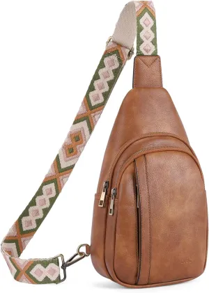 CLUCI Crossbody Bags for Women - Sling Backpack Travel Bag in Leather
