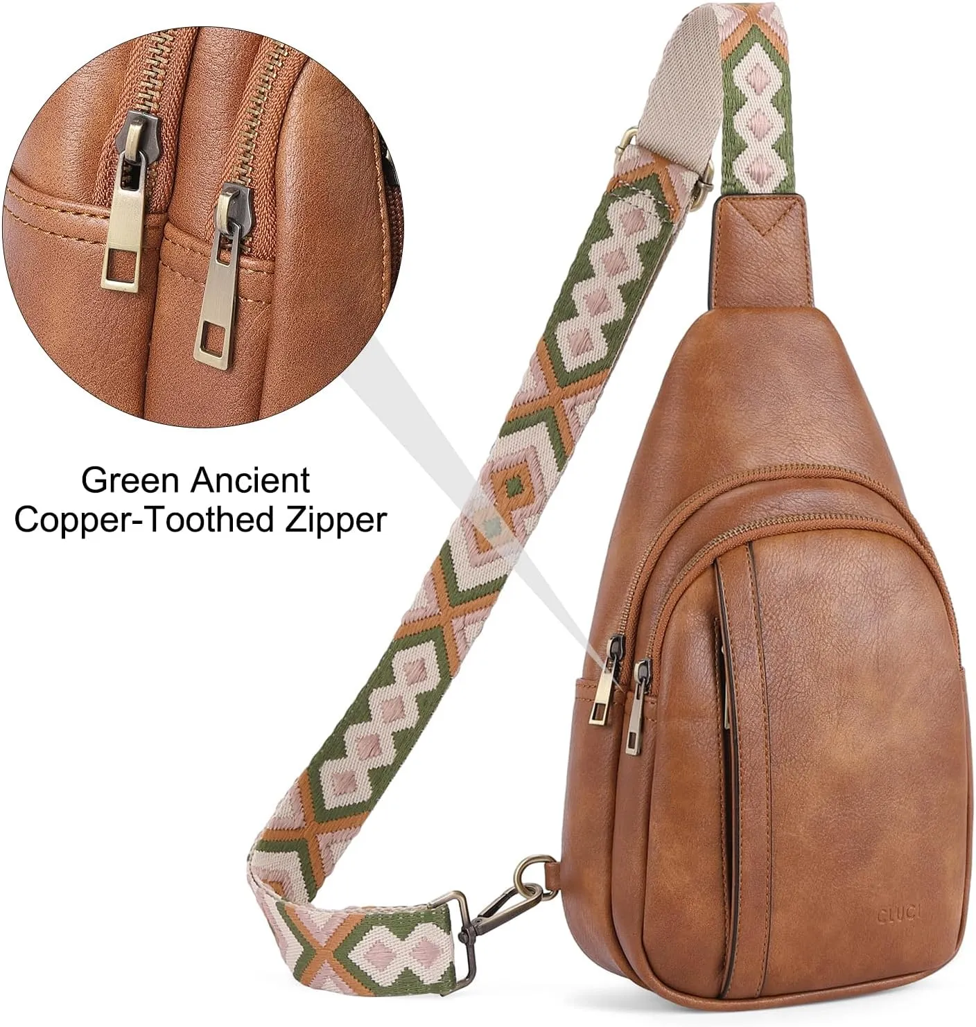 CLUCI Crossbody Bags for Women - Sling Backpack Travel Bag in Leather