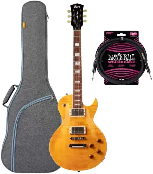 Clutch Cort CR250 Electric Guitar Antique Amber, EBall Cable, CAHAYA Bag Bundle