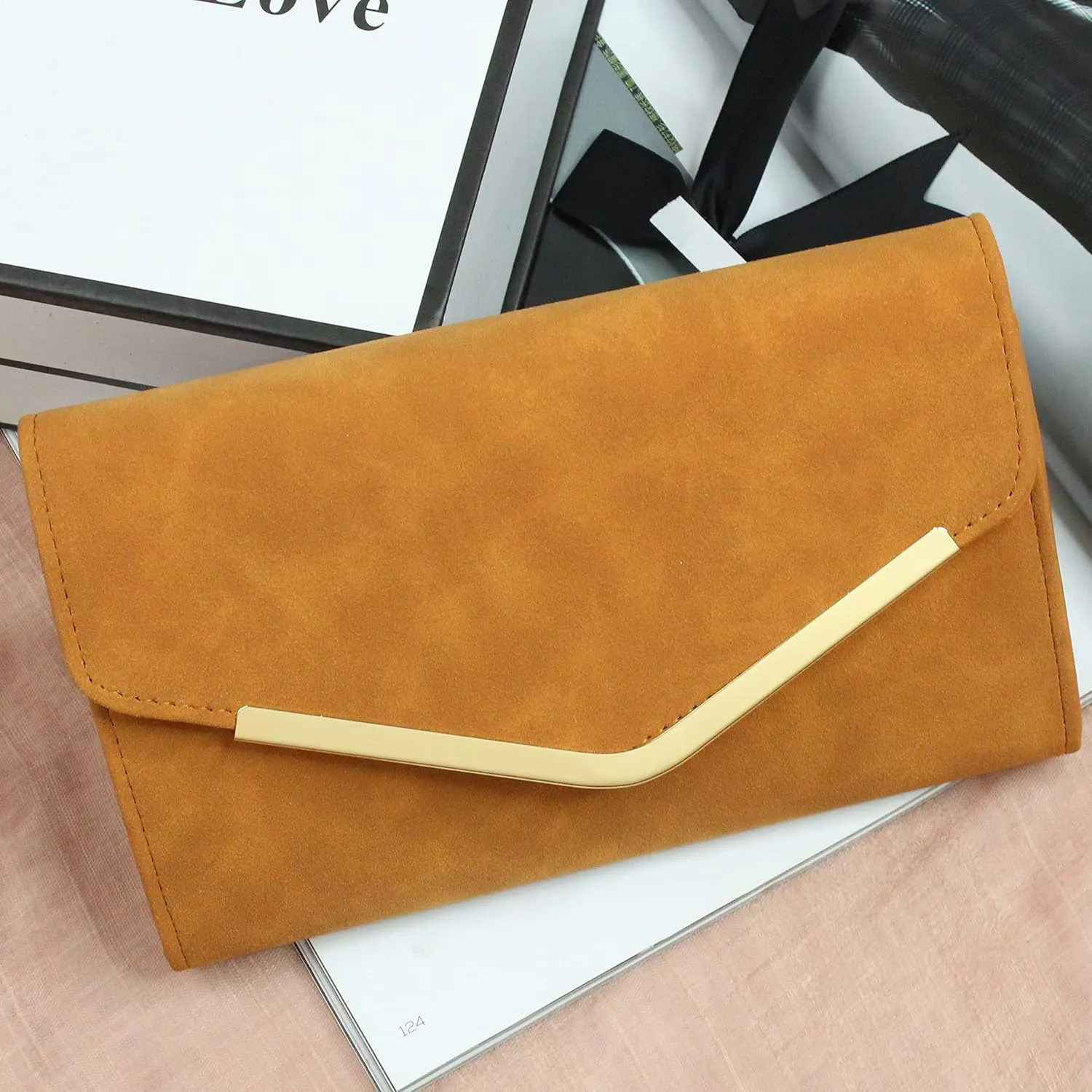 Clutch Purse Evening Bag for Women, Envelope Handbag With Detachable Chain for Wedding and Party