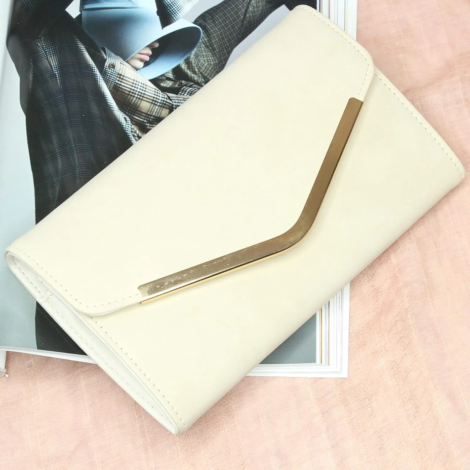 Clutch Purse Evening Bag for Women, Envelope Handbag With Detachable Chain for Wedding and Party