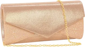 Clutch Purses for Women Glossy & Shiny Envelope Evening Bag Formal Splicing Handbags for Wedding Cocktail Prom