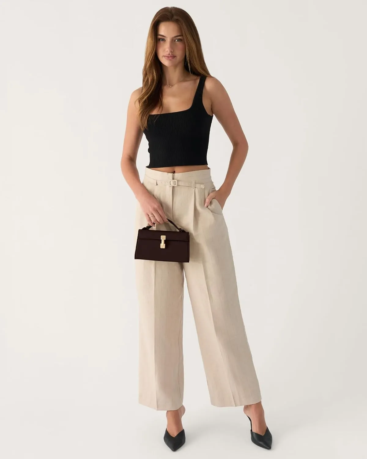 Clutch Purses for Women - Small Purse Top Handle - Evening Bag - Adjustable Crossbody Handbag - Trendy PU Leather