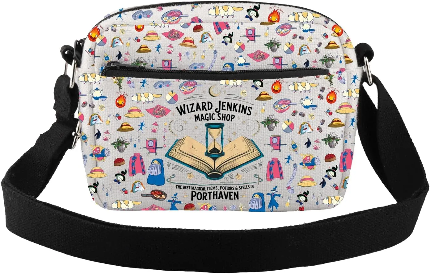 CMNIM Anime Inspired Crossbody Bag Anime Lover Gifts Calcifer Gift Wizard Jenkins Magic Shop Crossbody Purse