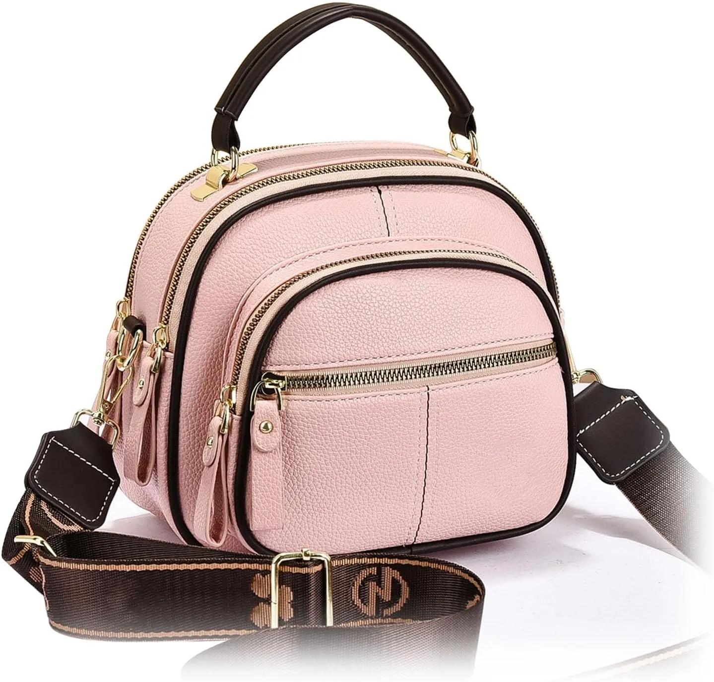 Coefficienta Classic Multifunctional Compartments Adjustable Wide Shoulder Strap Leather Bag, Coefficienta Bag for Women