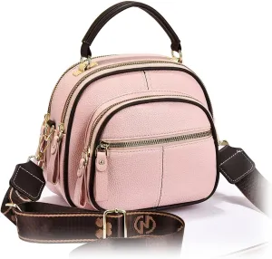 Coefficienta Classic Multifunctional Compartments Adjustable Wide Shoulder Strap Leather Bag, Coefficienta Bag for Women