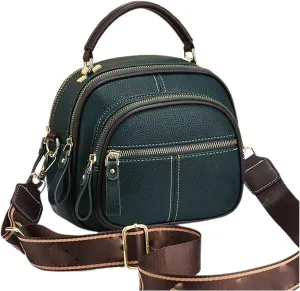 Coefficienta Classic Multifunctional Compartments Adjustable Wide Shoulder Strap Leather Bag, Coefficienta Bag for Women