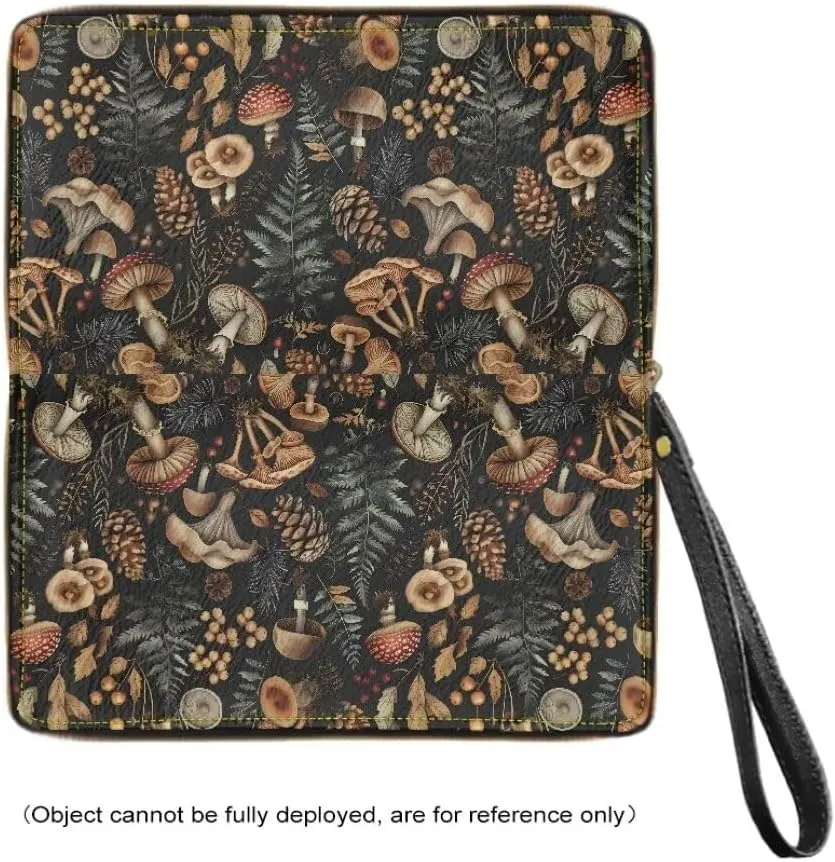 Coldinair Retro Mushroom Wallets for Women PU Leather Credit Card Holder Floral RFID Blocking ID Card Purse Long Handbag Large Capacity Wristlet Pouch