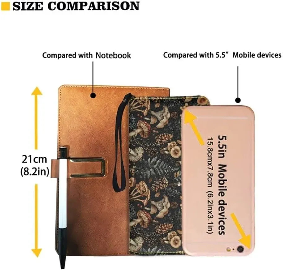 Coldinair Retro Mushroom Wallets for Women PU Leather Credit Card Holder Floral RFID Blocking ID Card Purse Long Handbag Large Capacity Wristlet Pouch