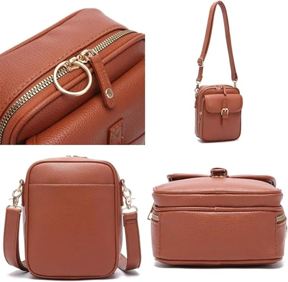 Collaboraten1 Crossbody Leather Bag, Large Capacity With 10 Card Slots, Casual Single-Shoulder Bag (Green)