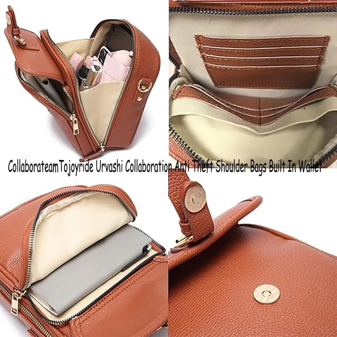 Collaboraten1 Crossbody Leather Bag, Large Capacity With 10 Card Slots, Casual Single-Shoulder Bag (Green)