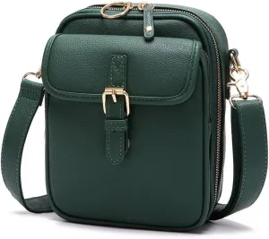 Collaboraten1 Crossbody Leather Bag, Large Capacity With 10 Card Slots, Casual Single-Shoulder Bag (Green)