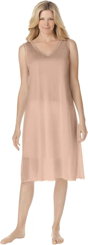 Comfort Choice Plus Size Lace-Trim Slip