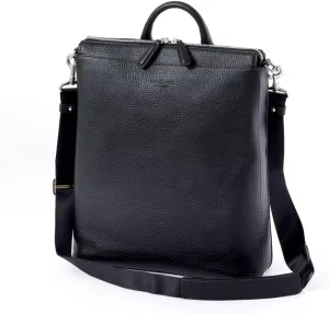 Compact Genuine Leather Shoulder Bag Sol, Made In Japan, No.627514, Black