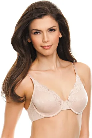 Company Ellen Tracy Women's Lace Trimmed Soft Lined Jacquard Pattern Underwire T-Shirt Bra with Adjustable Straps