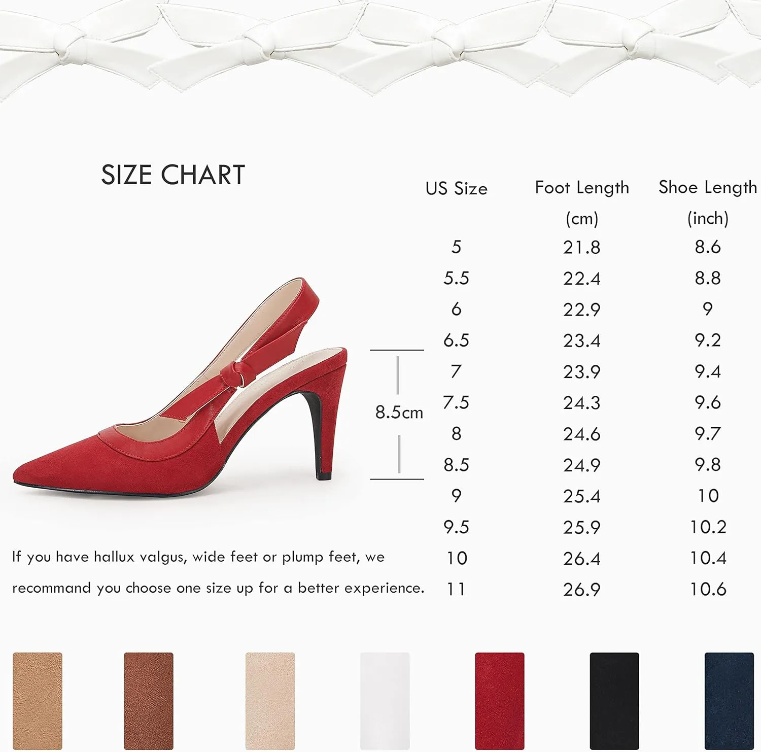 Coutgo Women's Pointed Toe High Heels Slingback Bowknot Formal Pumps Dress Shoes