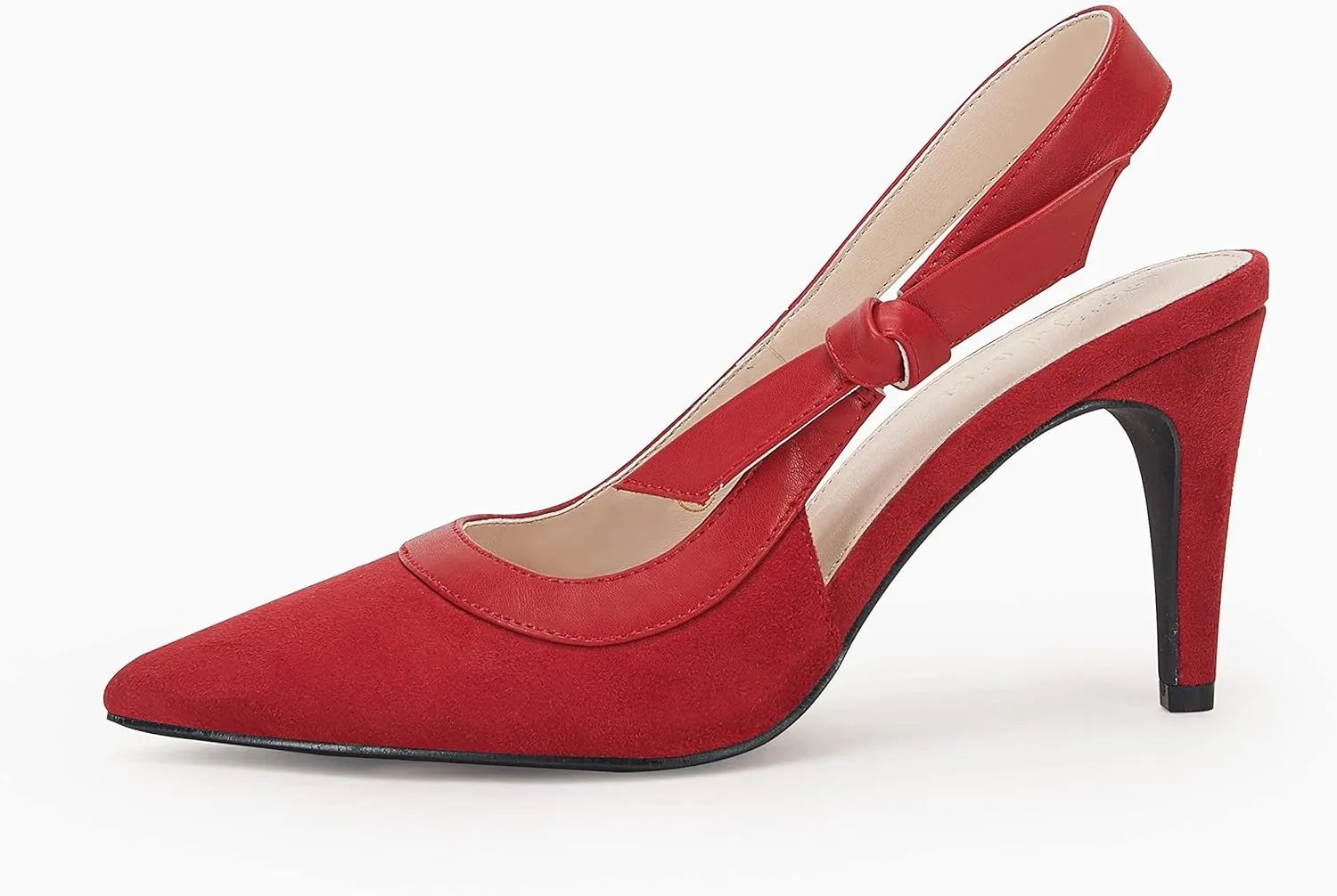 Coutgo Women's Pointed Toe High Heels Slingback Bowknot Formal Pumps Dress Shoes
