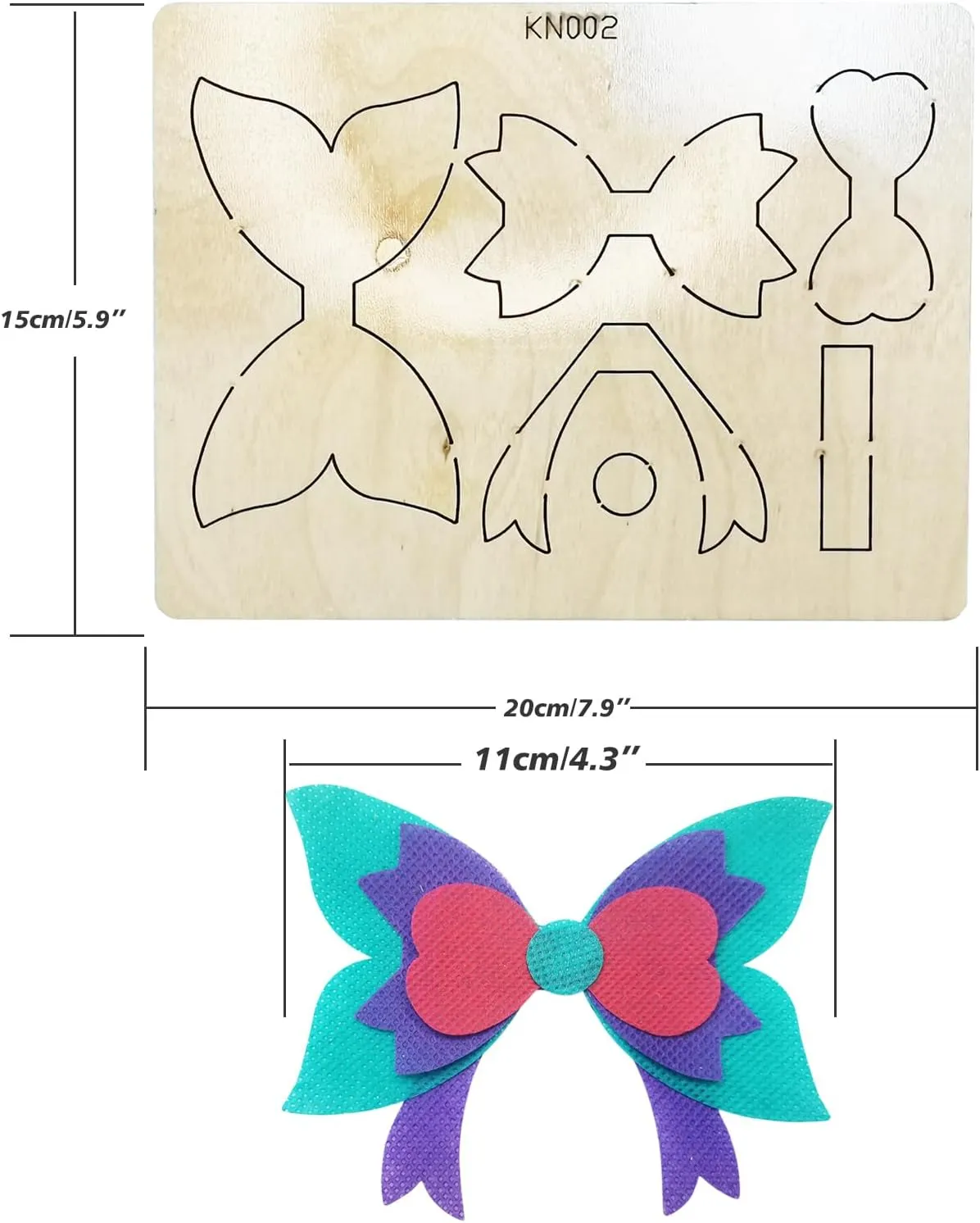 Create Beautiful Bowknots with Okjew Cutting Die - DIY Handmade Gifts Die Cuts for Scrapbooking - Compatible for Sizzi Big Shot Die Cutting Machine - Wood Board and Alloy Steel Blade (002 Wood)